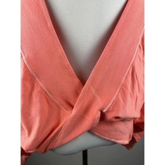 Free People Back It Up Oversized Sweatshirt Open Back Pullover Orange Medium - Picture 3 of 11
